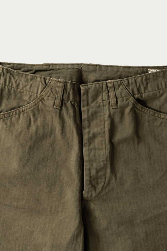 orSlow - USMC Herringbone Wide Fit Utility Trousers - Dark Olive - Canoe Club