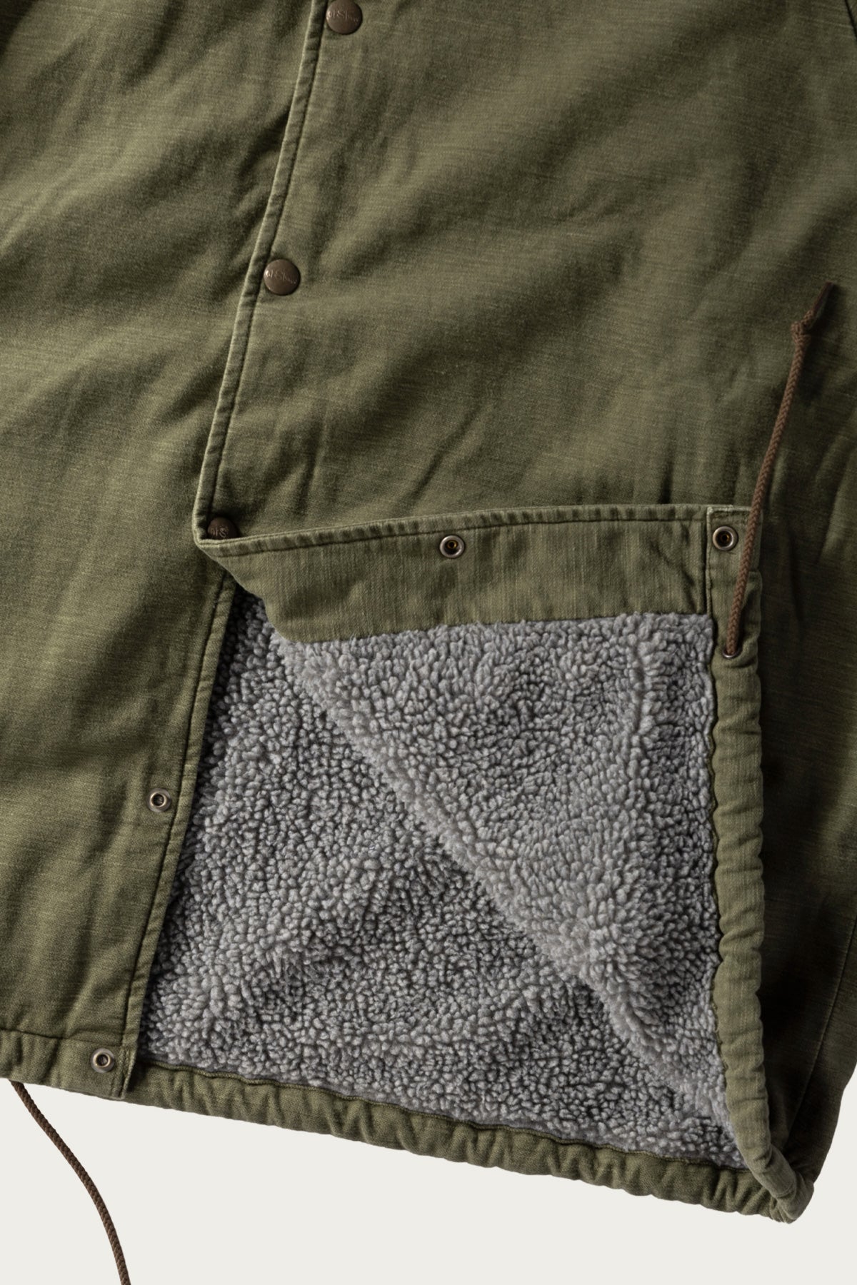 orSlow - Vintage Washed Coach Jacket w/ Fleece Lining - Dark Olive - Canoe Club