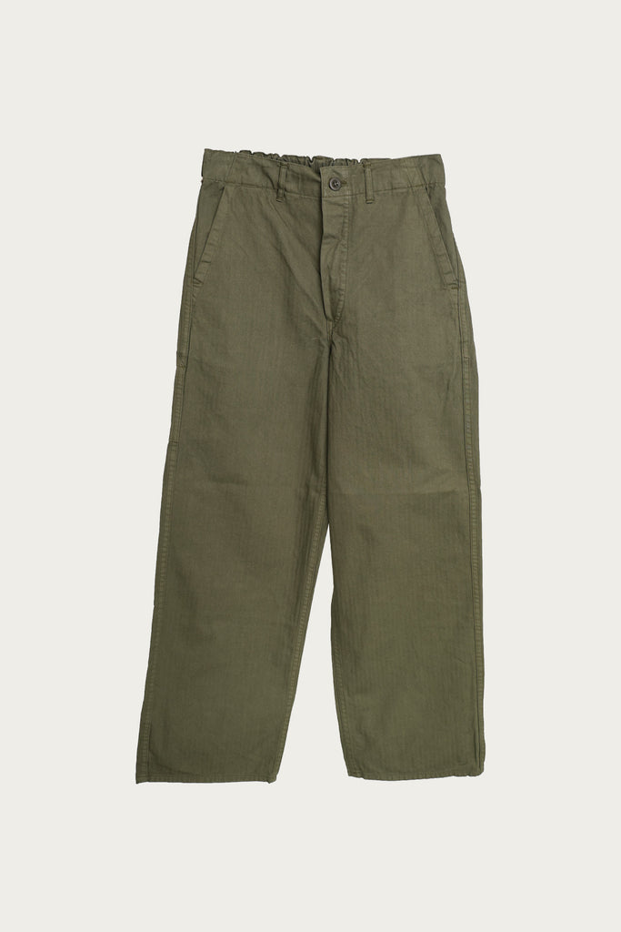 orSlow - Wide Fit French Work Pants - Army Green - Canoe Club