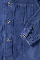 Canoe Club x orSlow - orSlow x Canoe Club 40s Coverall Jacket - French Blue Herringbone Twill - Canoe Club