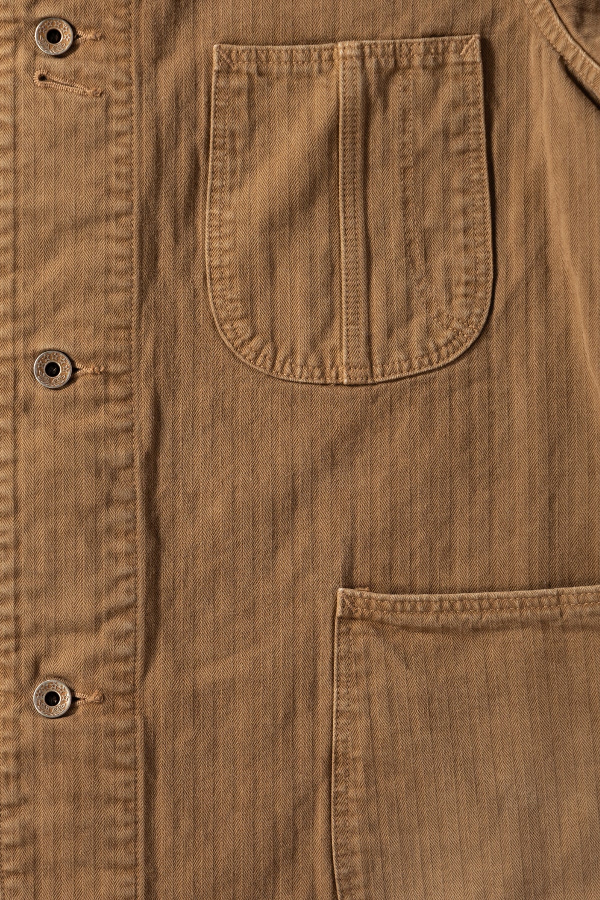 Canoe Club x orSlow - orSlow x Canoe Club 40's Coverall Jacket - Walnut Brown Herringbone Twill - Canoe Club