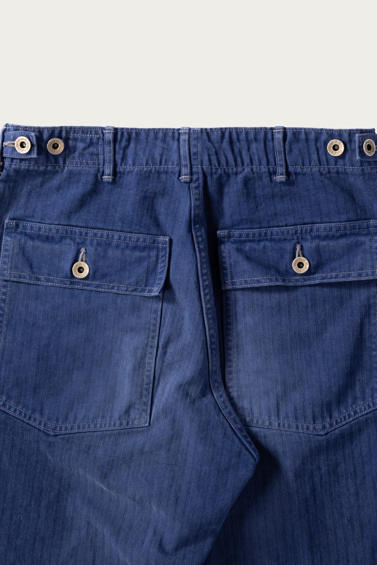 orSlow - orSlow x Canoe Club Regular Fit Fatigue Pants - French Blue Herringbone Twill - Canoe Club