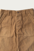 Canoe Club x orSlow - orSlow x Canoe Club Regular Fit Fatigue Pants - Walnut Brown Herringbone Twill - Canoe Club