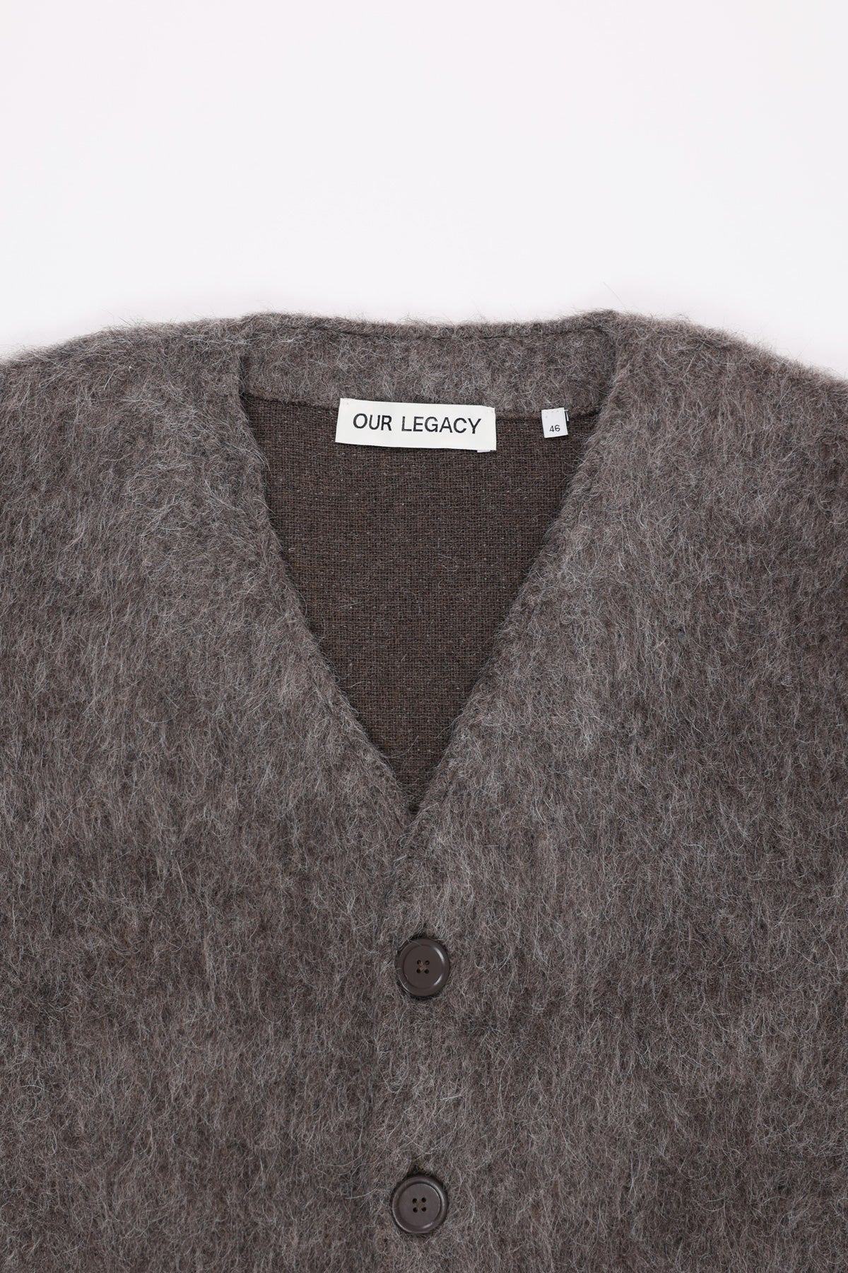 Wool Mohair Cardigan / Charcoal - JOHN ELLIOTT