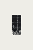 Our Legacy - Estate Scarf - Black Fuzzy Alpaca Check - Canoe Club