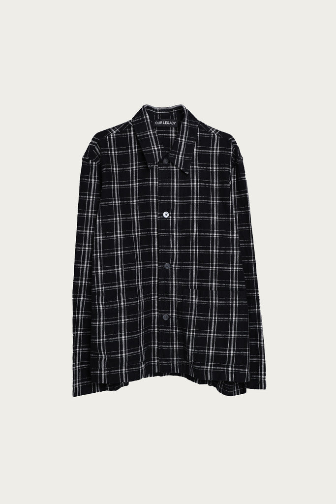 Our Legacy - Haven Jacket - Black/White Helix Flannel - Canoe Club