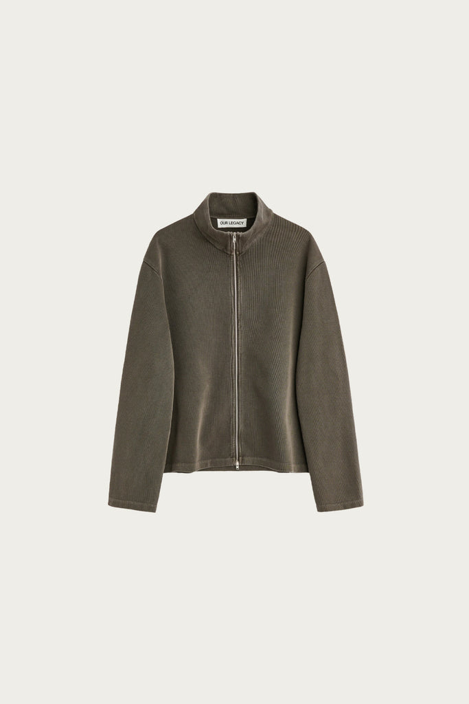 Our Legacy Shrunken Fullzip | Worn Graphite Athletic Rib | Canoe Club