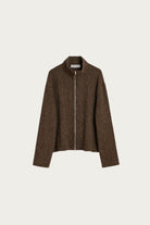Our Legacy - Shrunken Full Zip Polo - Brown Sparse Buckle Weave - Canoe Club