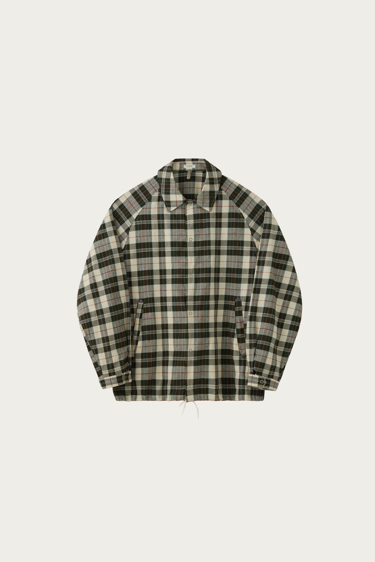 Phigvel - Madras Coach Jacket - Ecru/Olive - Canoe Club
