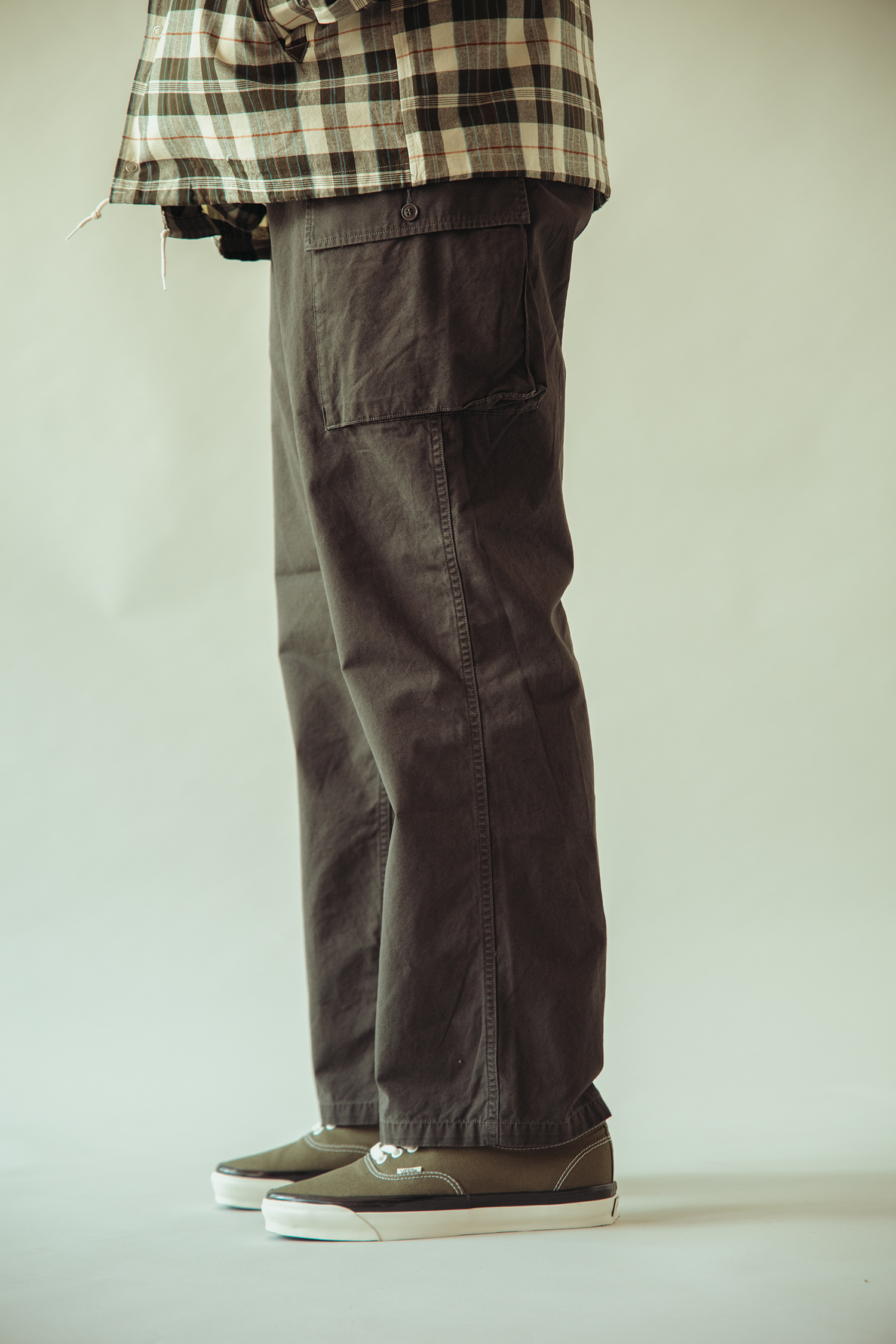 Phigvel - Poplin Cloth Cargo Trousers - Faded Charcoal - Canoe Club