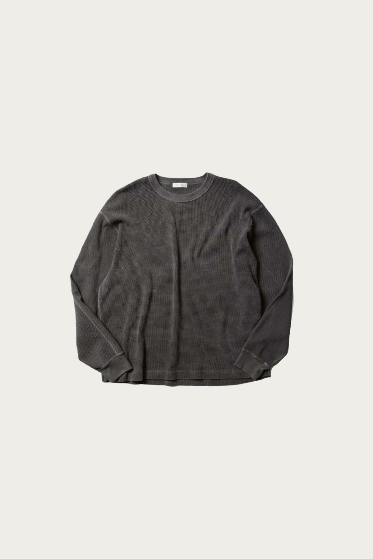 Places & Spaces - Garment Dyed Waffle Knit Pullover - Charcoal - Canoe Club