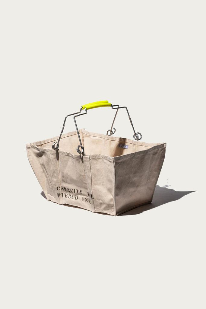 Puebco - Canvas Market Basket - Yellow Handle - Canoe Club