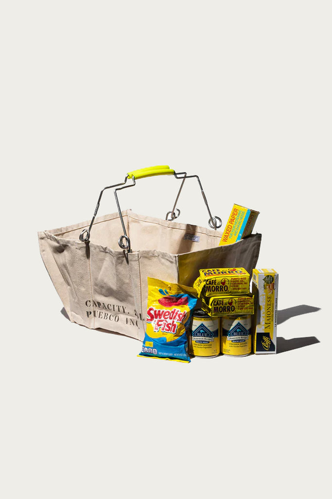 Puebco - Canvas Market Basket - Yellow Handle - Canoe Club