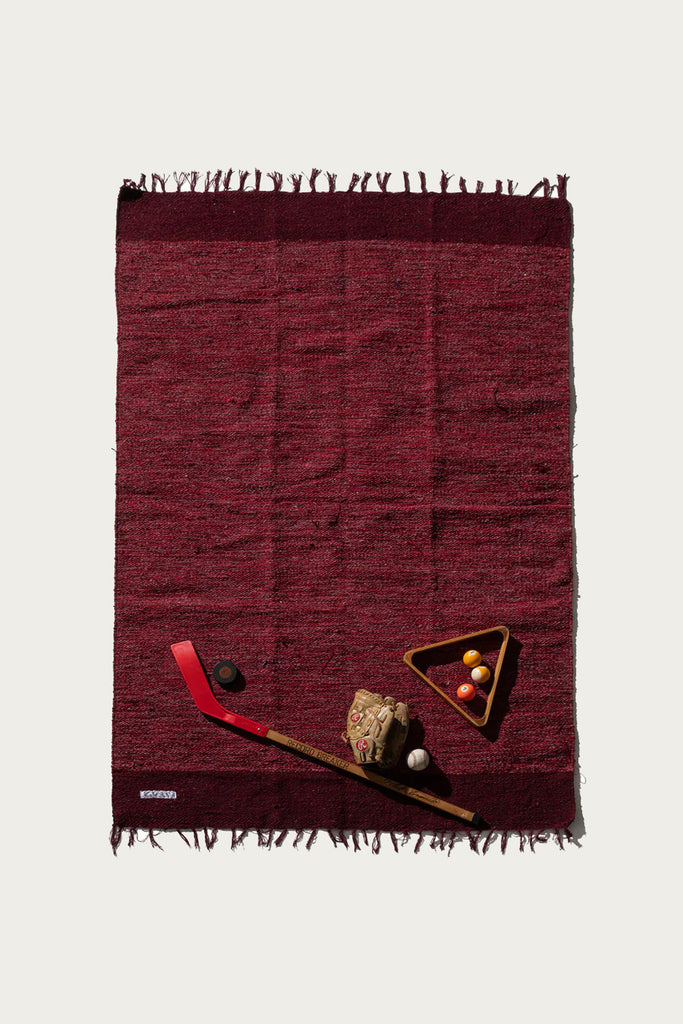 Puebco - Handloomed Recycled Yarn Rug - Burgundy - Canoe Club