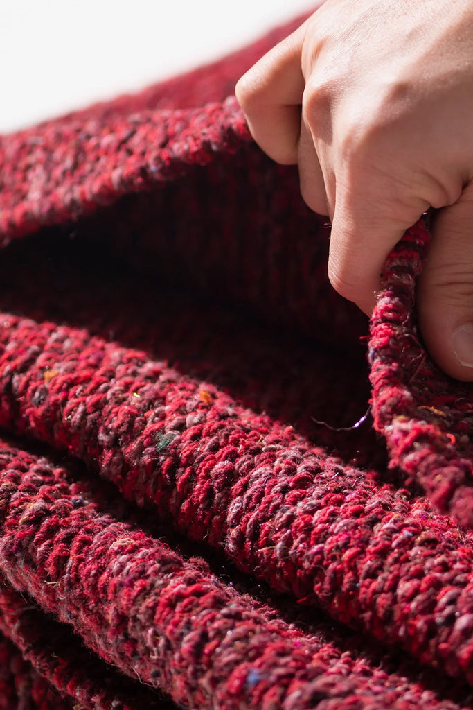 Puebco - Handloomed Recycled Yarn Rug - Burgundy - Canoe Club