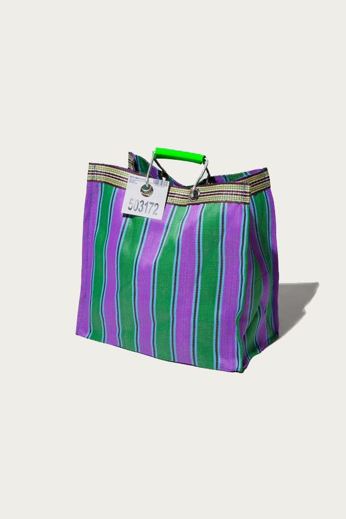 Puebco - Recycled Plastic Stripe Bag Square - Green/Purple - Canoe Club