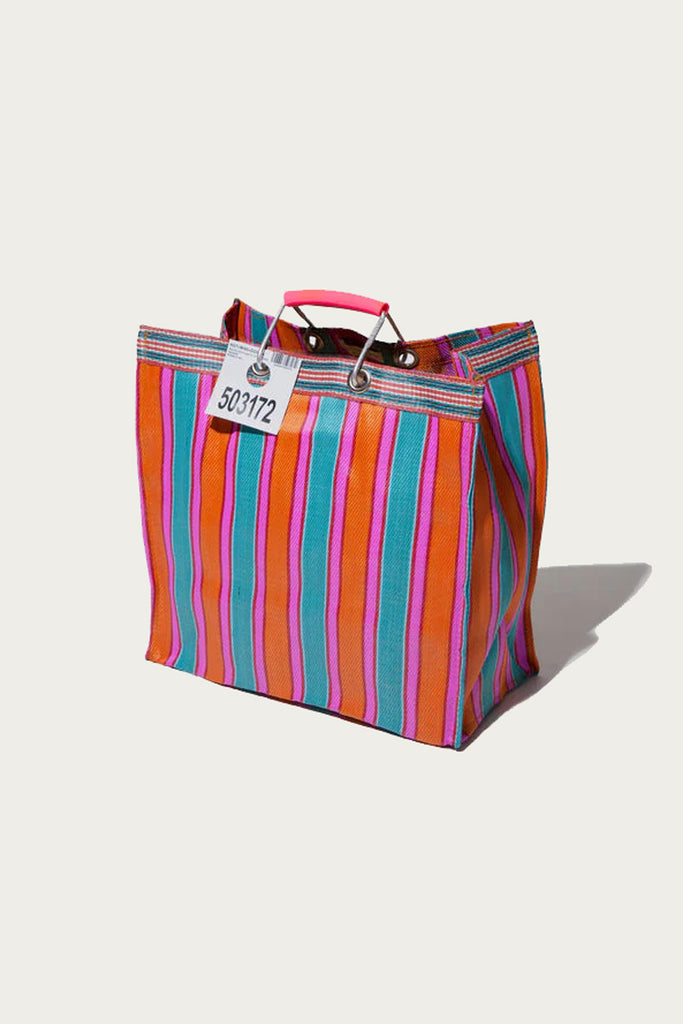 Puebco - Recycled Plastic Stripe Bag Square - Orange/Pink - Canoe Club