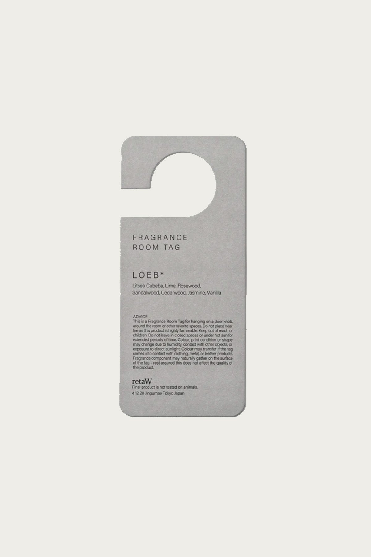 retaW - Fragrance Room Tag - Loeb - Canoe Club