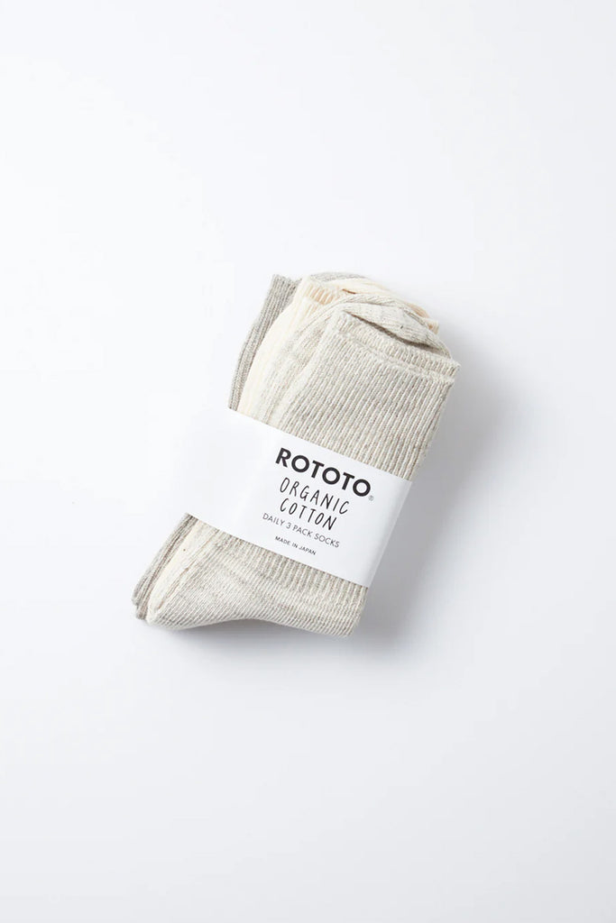 Rototo - 3-Pack Socks - Grays - Canoe Club