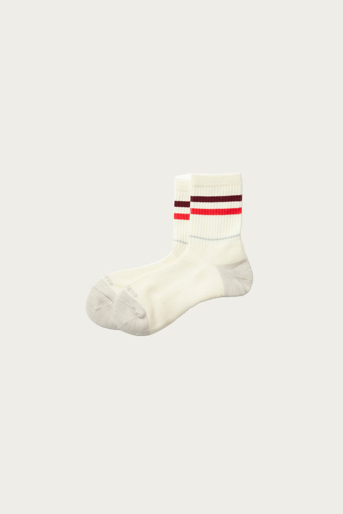 Rototo - Allrounder "2 Stripe Merino Crew" - Burgundy/Red - Canoe Club