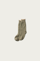 Rototo - Double Face Crew Socks "Merinowool & Brown OG" - Green / Brown - Canoe Club