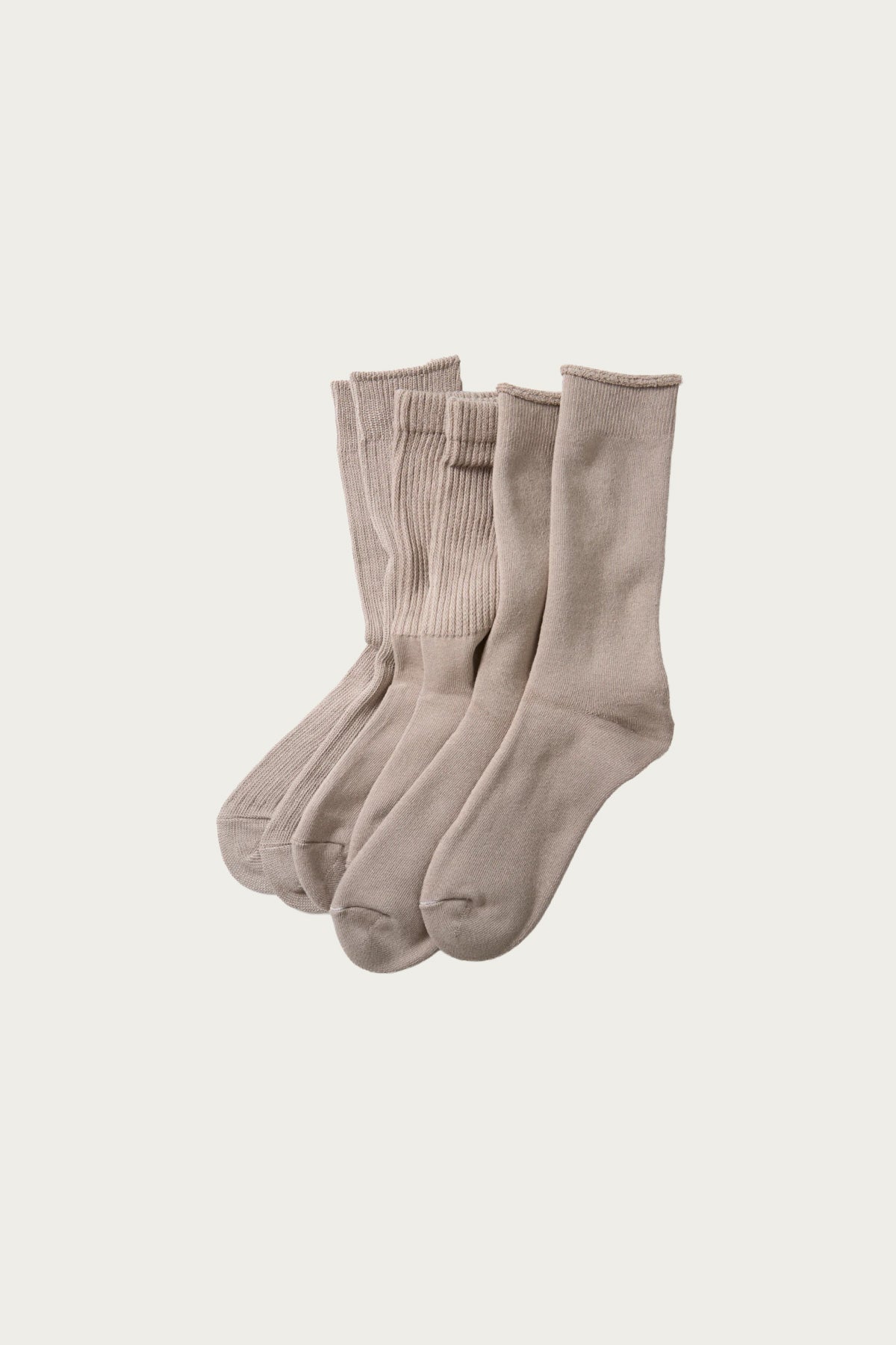 Rototo - Organic Daily 3 Pack Crew Socks - Grayge - Canoe Club
