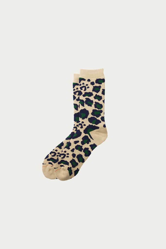 Rototo - Pile Leopard Crew - Navy/Green - Canoe Club