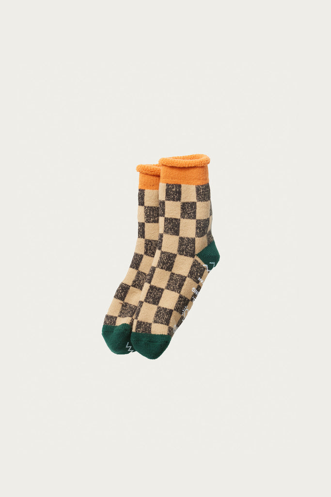 Rototo - Pile Room Checker Board - Light Orange/Dark Green - Canoe Club