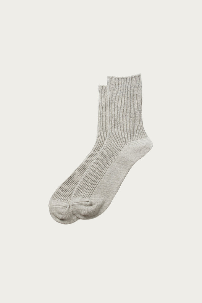 Rototo - Washi/Recycled Cotton Rib Crew Socks - Gray - Canoe Club