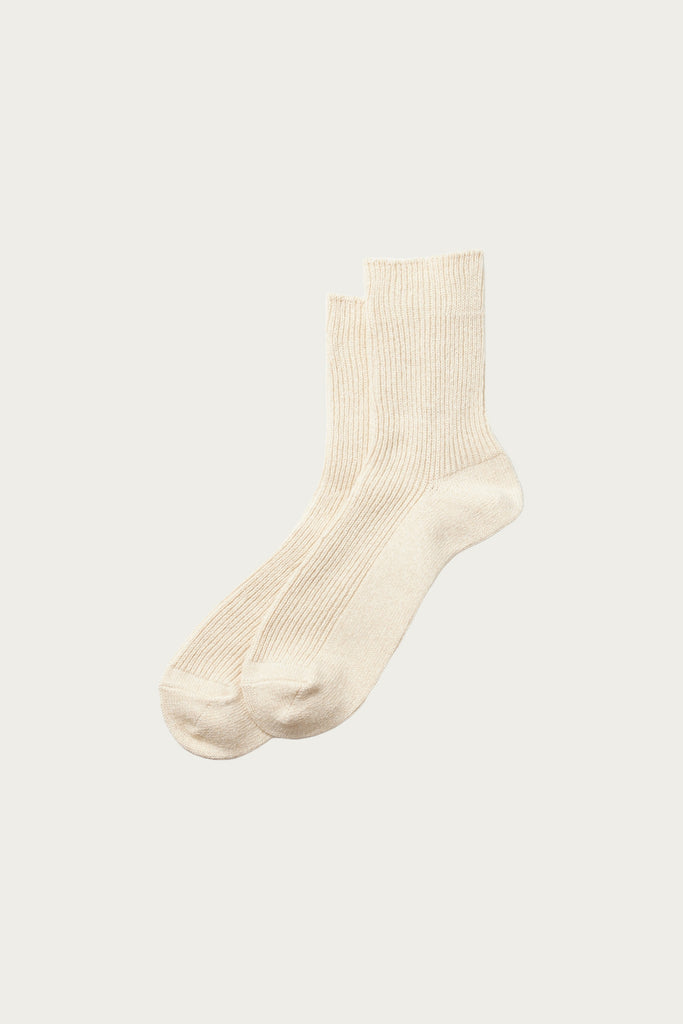 Rototo - Washi/Recycled Cotton Rib Crew Socks - Raw - Canoe Club