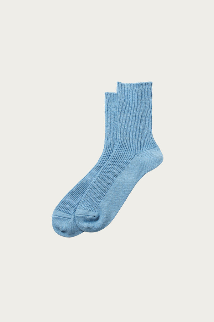 Rototo - Washi/Recycled Cotton Rib Crew Socks - Sax - Canoe Club