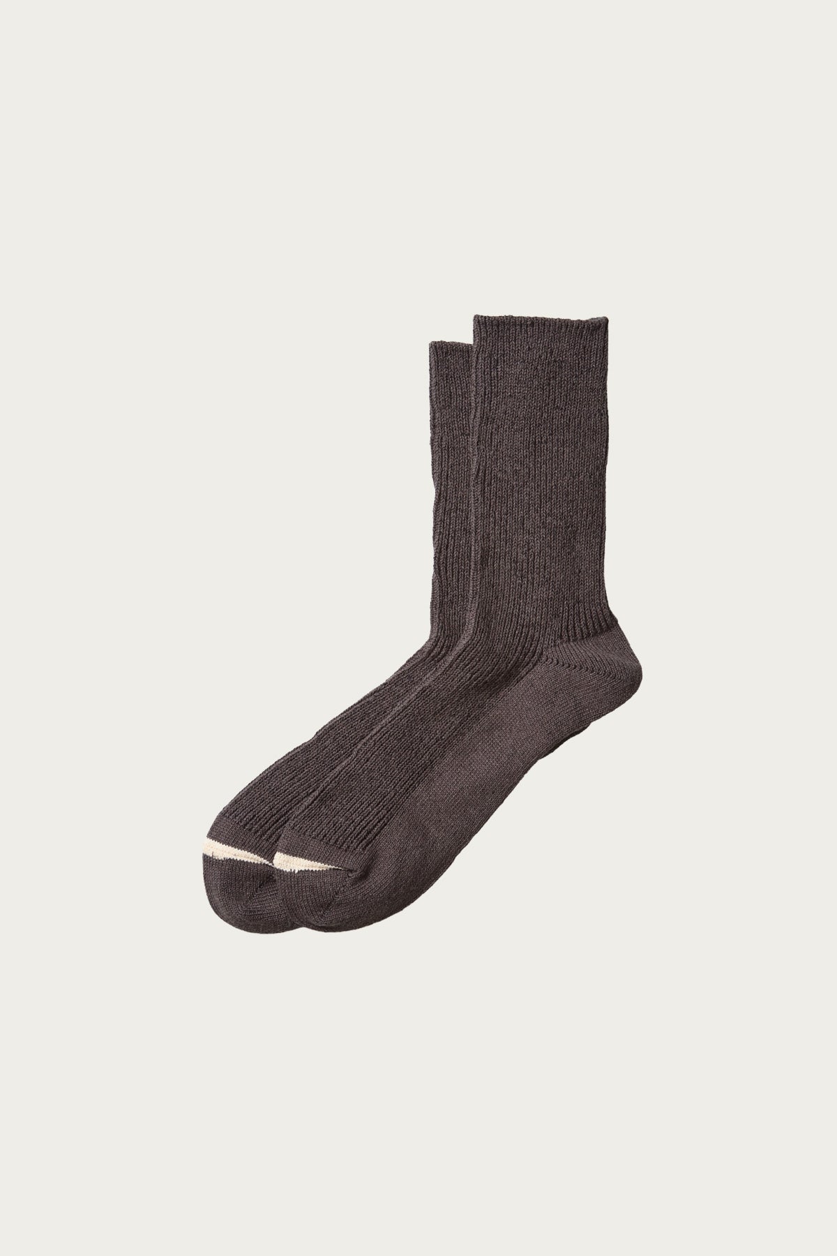 Rototo - Washi/Recycled Cotton Rib Crew Socks - Dark Grey - Canoe Club