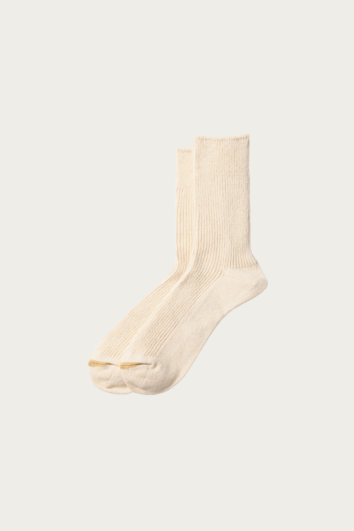 Rototo - Washi/Recycled Cotton Rib Crew Socks - Raw - Canoe Club