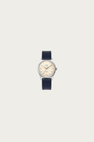 Kuoe Watches - Royal Smith 90-006 - Ivory Face/Silver Case/Navy Leather Strap - Canoe Club