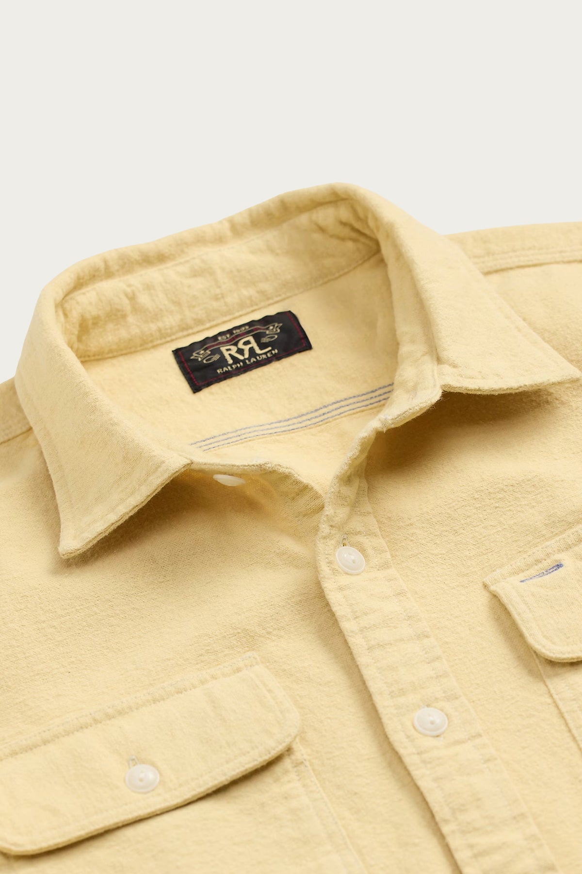 RRL - Brushed Chamois Workshirt - Faded Yellow - Canoe Club