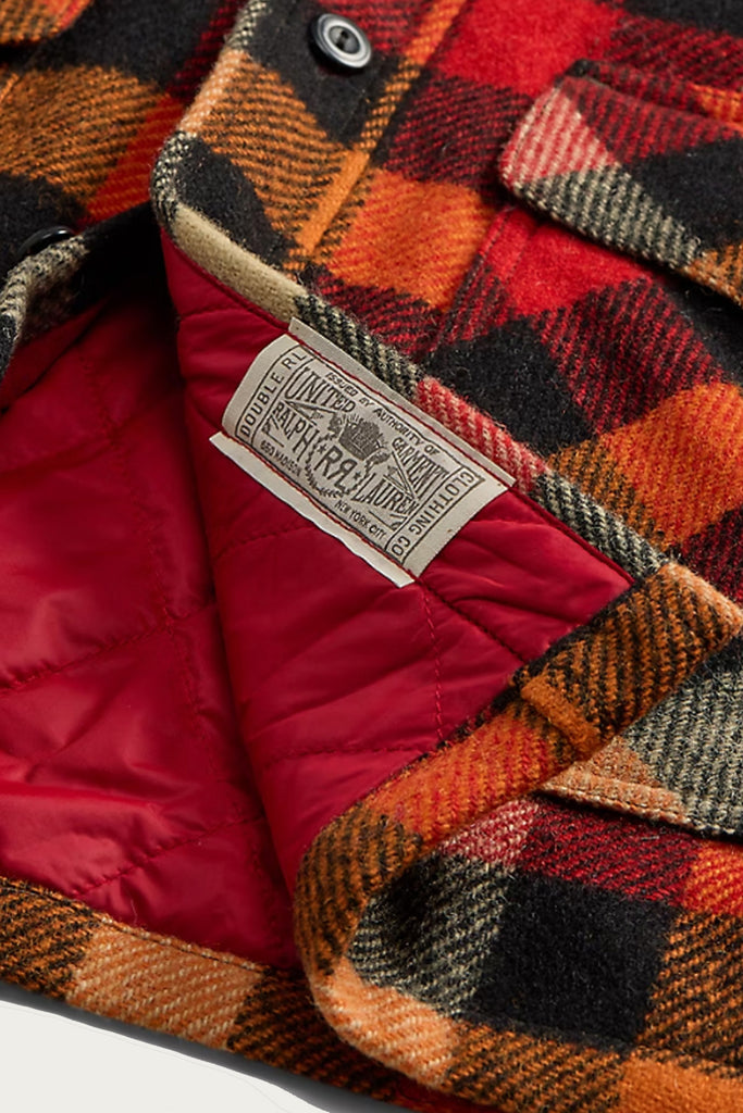 RRL - Checked Wool Overshirt - Red/Orange Multi - Canoe Club