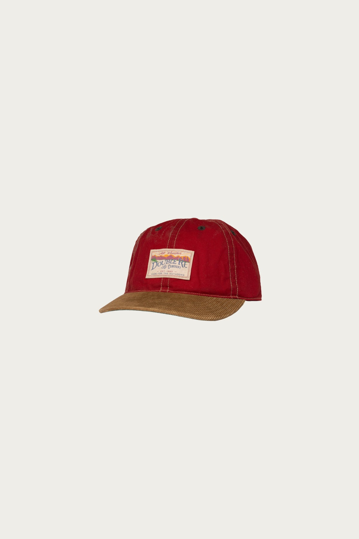 RRL Corduroy-Bill Oilcloth Ball Cap Vintage Red Canoe Club