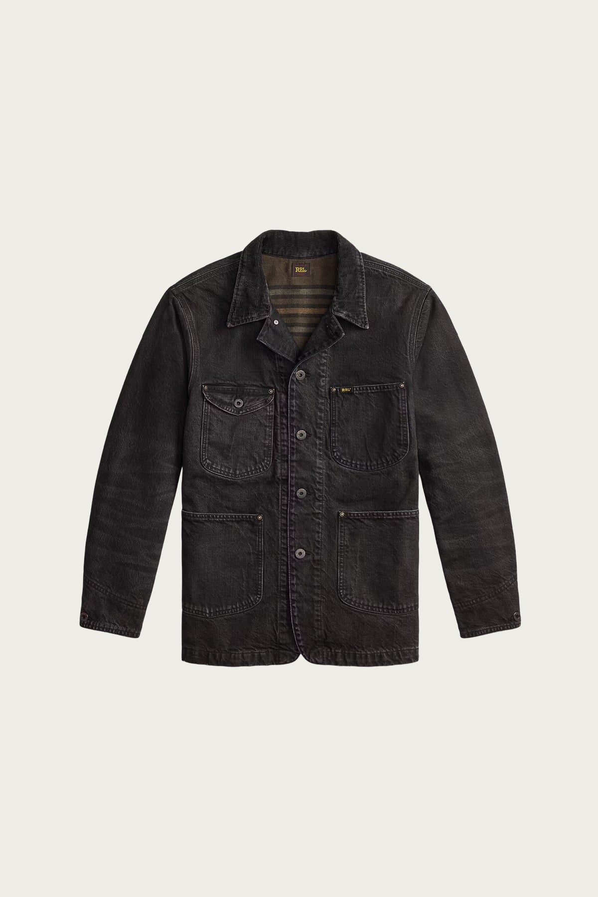 RRL Corduroy Collar Denim Jacket | Black | Canoe Club