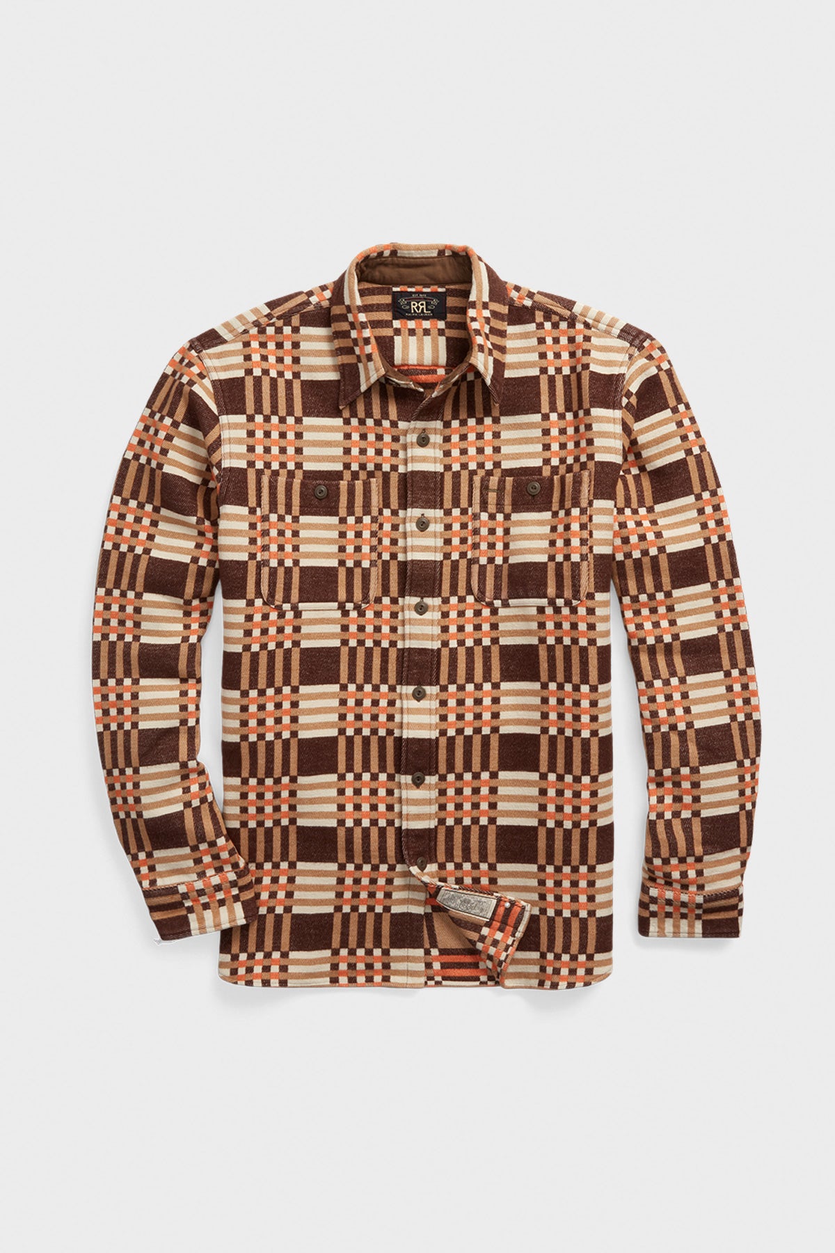 RRL - Cotton Jacquard Workshirt - Brown/Multi - Canoe Club