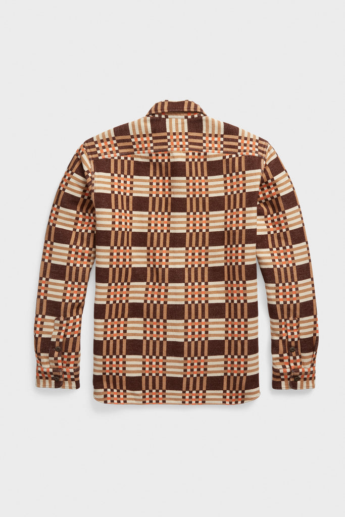 RRL - Cotton Jacquard Workshirt - Brown/Multi - Canoe Club