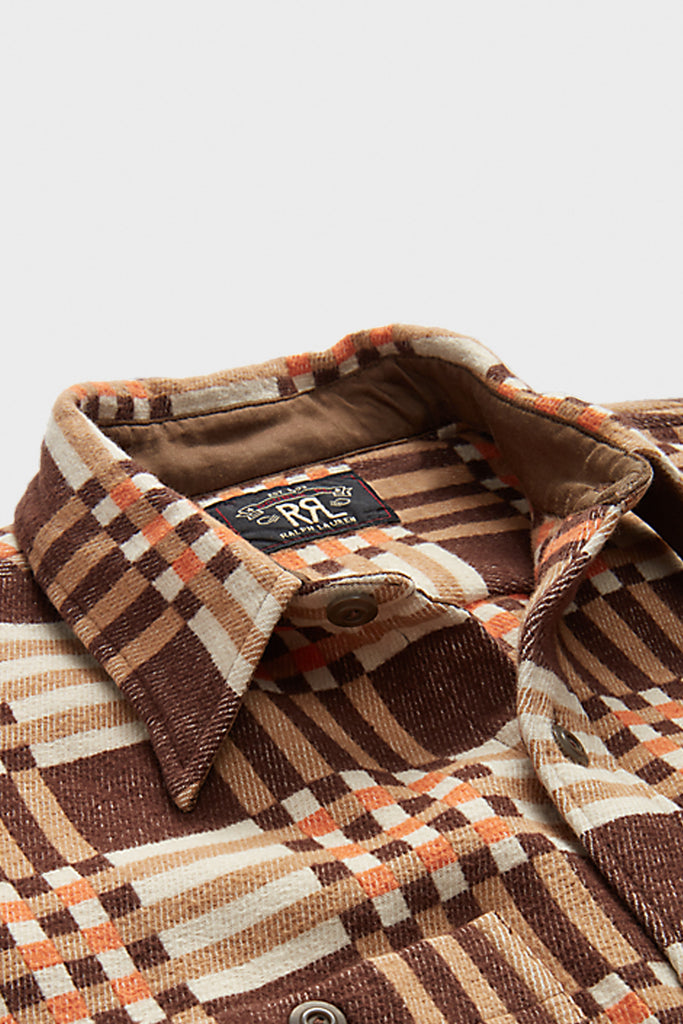 RRL - Cotton Jacquard Workshirt - Brown/Multi - Canoe Club