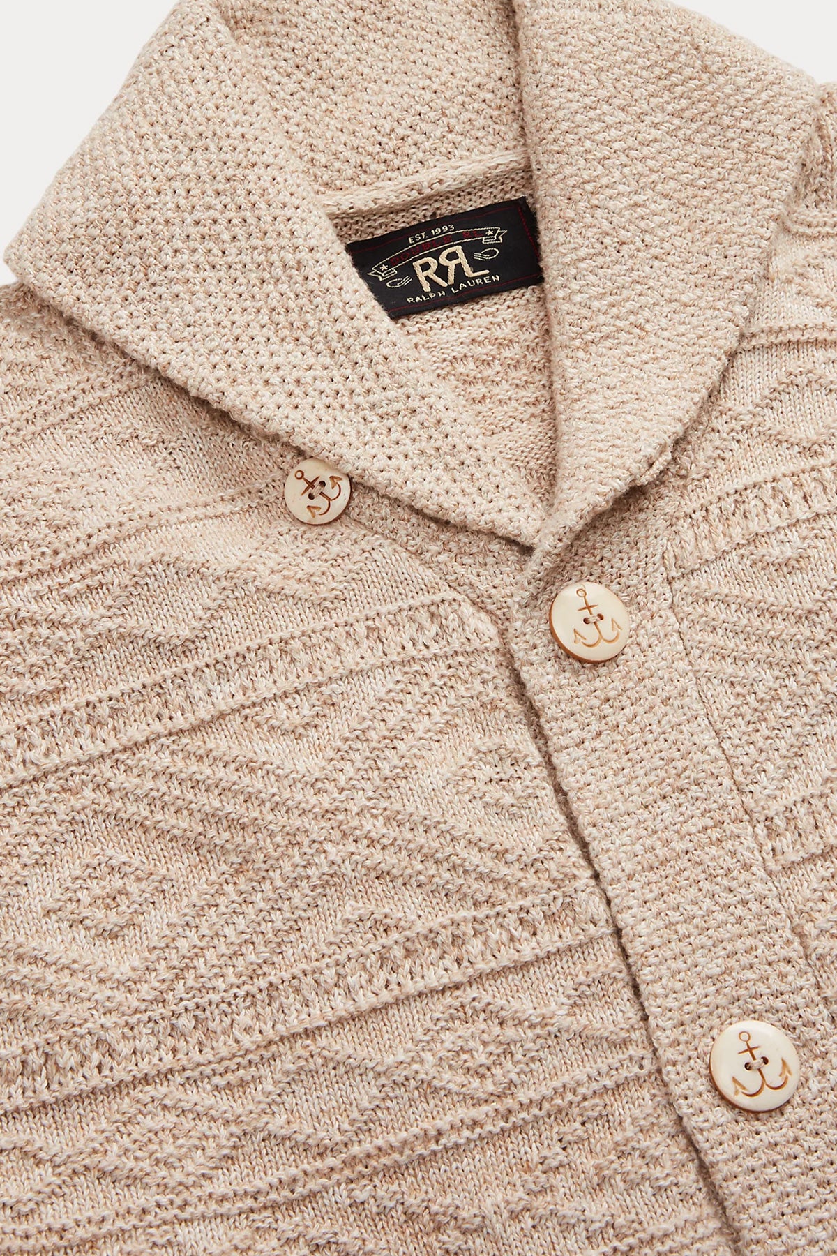 RRL - Cotton/Linen Cardigan - Parchment/Cream - Canoe Club