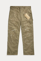 RRL - Distressed Herringbone Carpenter Pant - Olive - Canoe Club