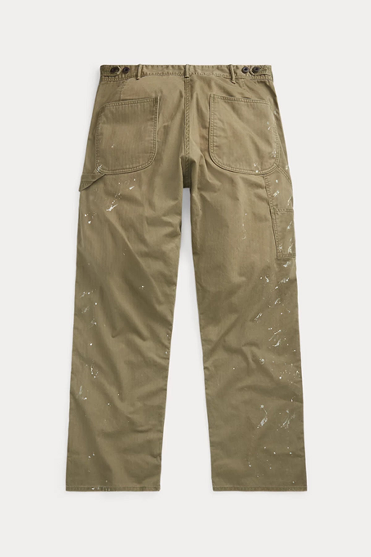RRL - Distressed Herringbone Carpenter Pant - Olive - Canoe Club