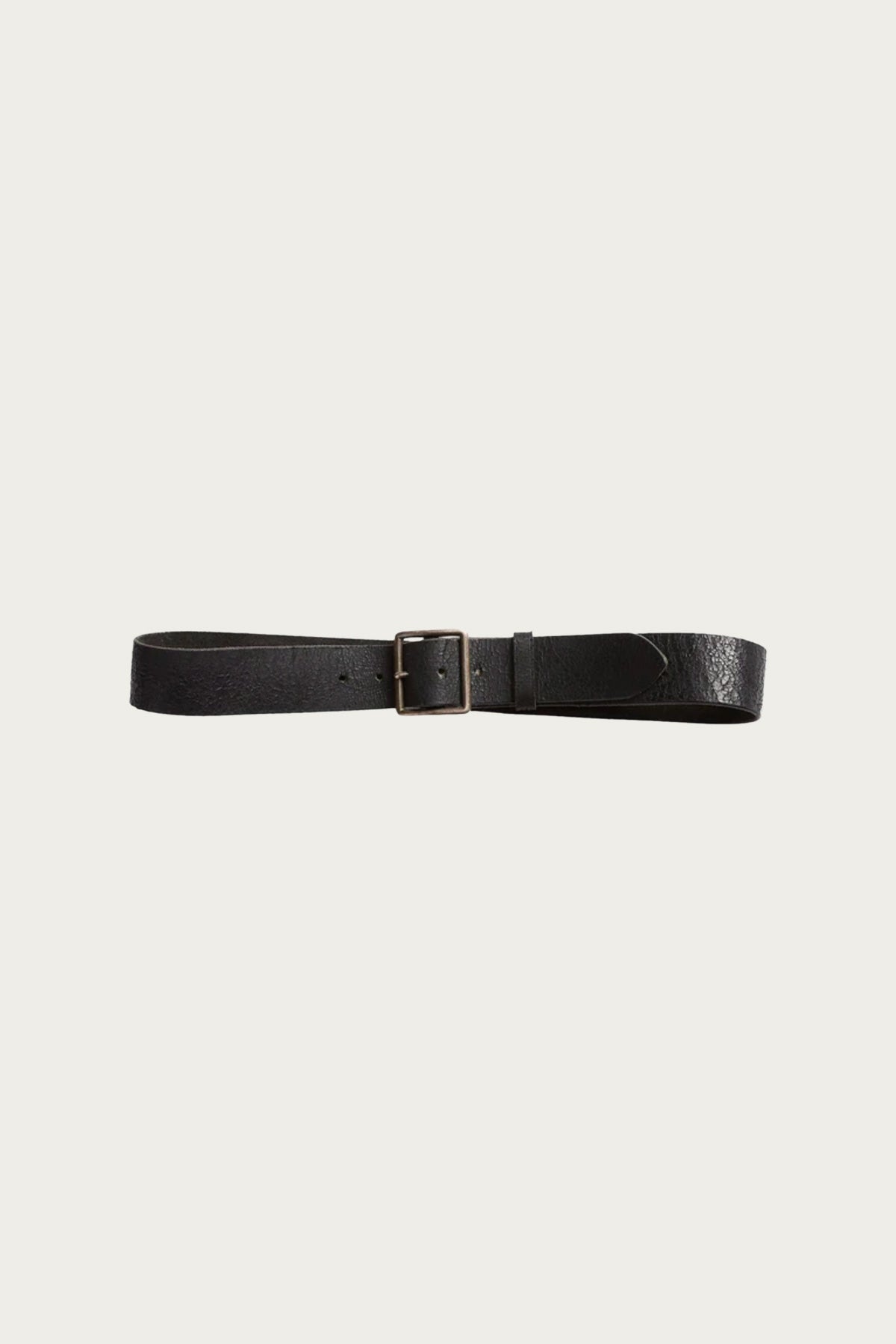 RRL - Distressed Leather Belt - Vintage Black - Canoe Club