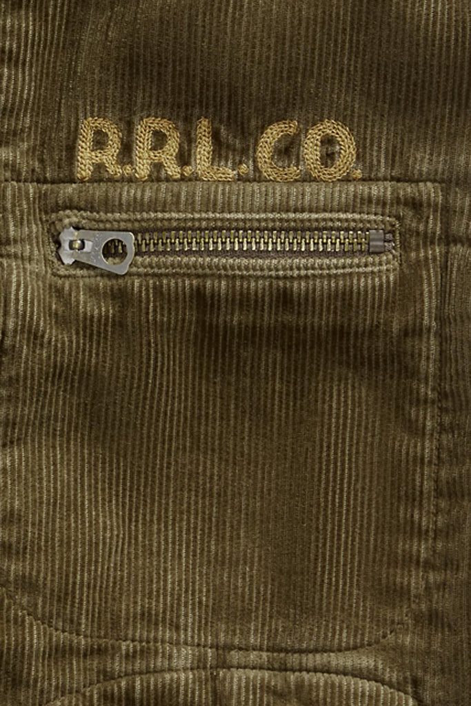 RRL - Embroidered Corduroy Jacket - Olive - Canoe Club