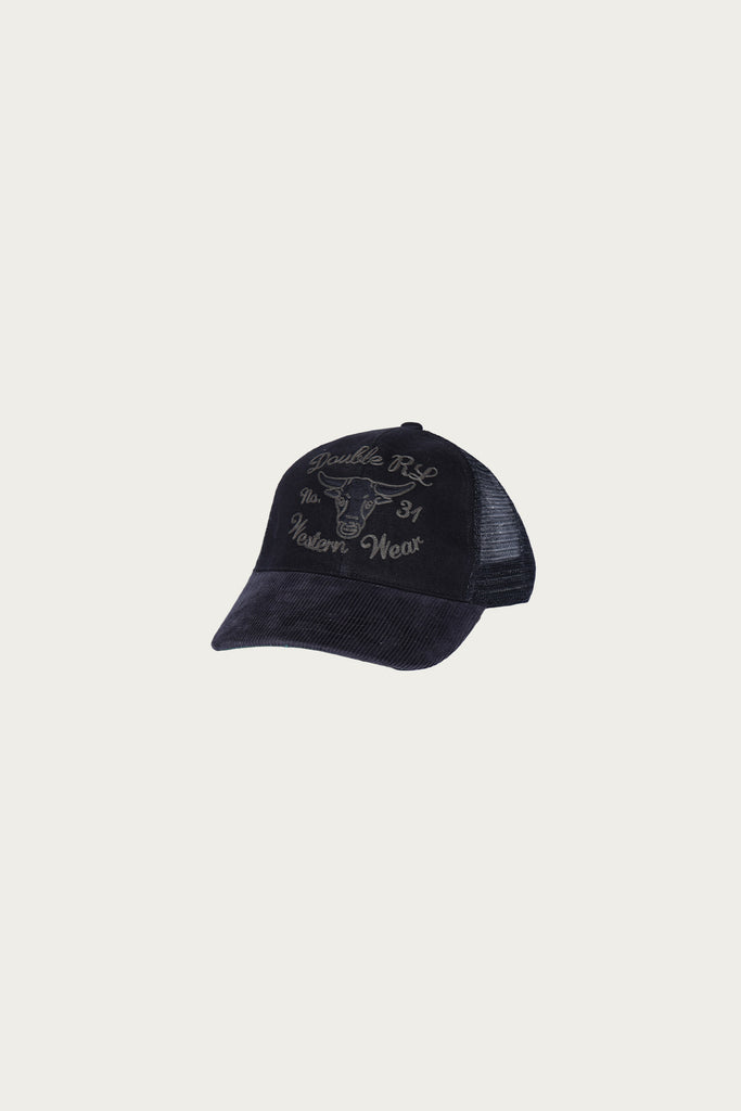 RRL - Embroidered Denim Trucker Cap - Black - Canoe Club