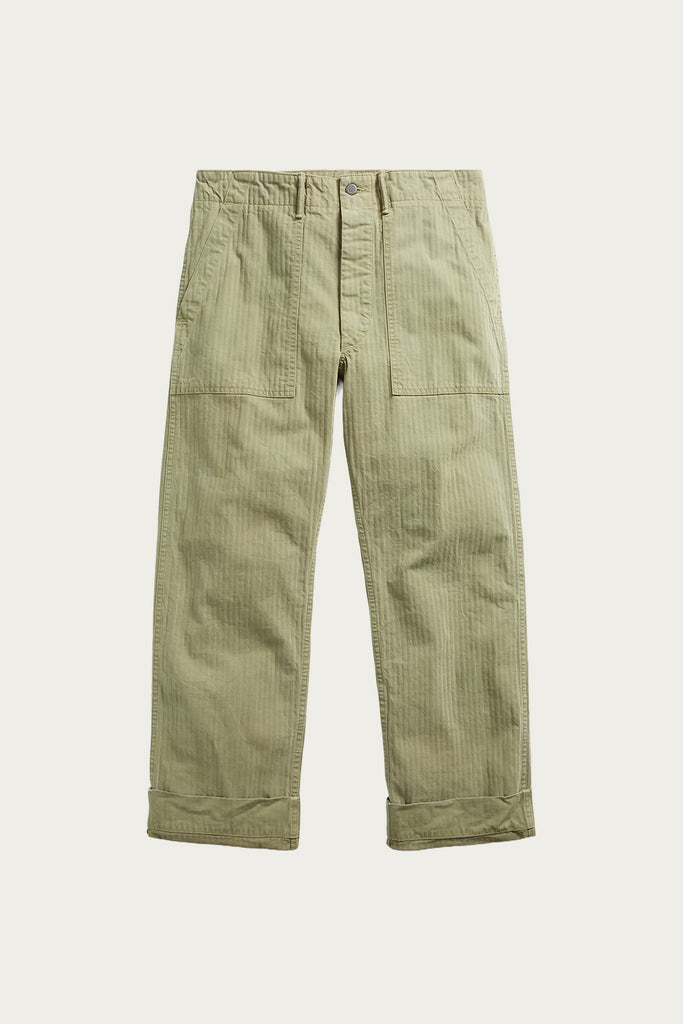 RRL - Flat Front Cotton Herringbone Army Utility Pant - Brewster Green - Canoe Club