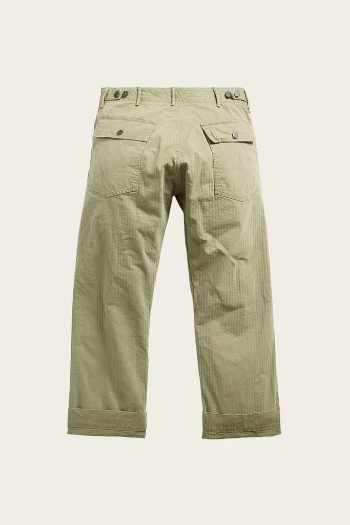 RRL - Flat Front Cotton Herringbone Army Utility Pant - Brewster Green - Canoe Club