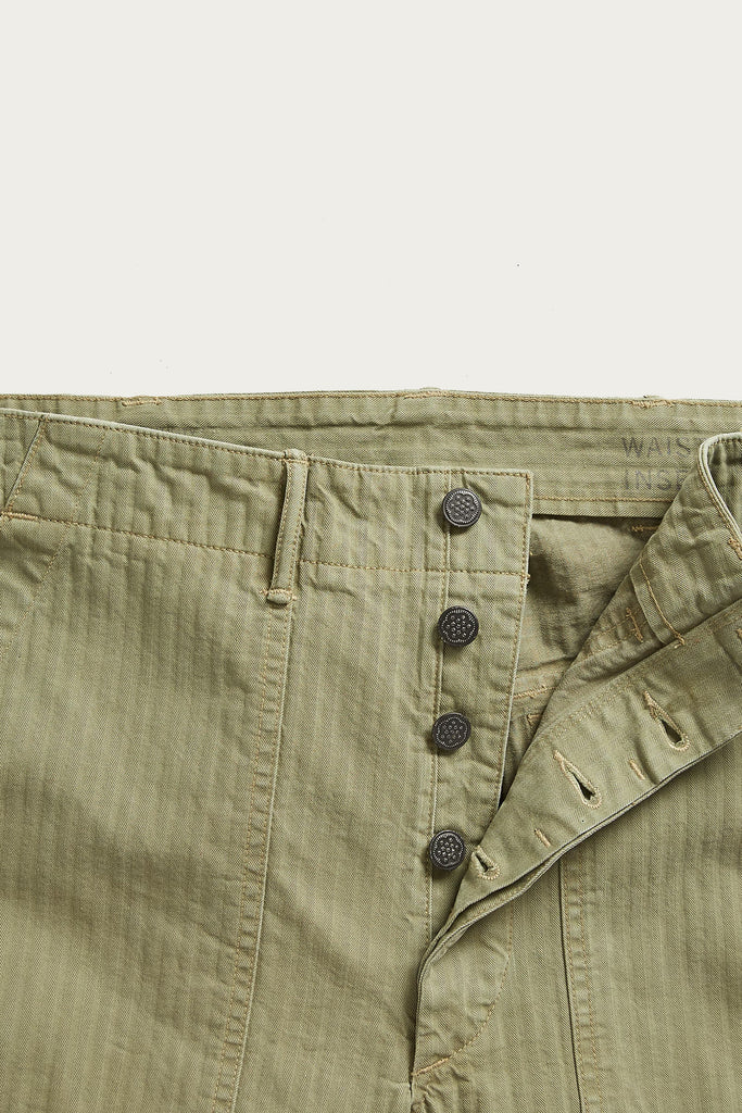 RRL - Flat Front Cotton Herringbone Army Utility Pant - Brewster Green - Canoe Club